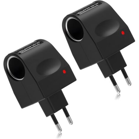 2 Stück 240V Auf 12V 1A Adapter Zigarettenanzünder Steckdose 10W, AC Auf DC Spannungswandler mit EU-Stecker, 12V Netzteil Zigarettenanzünder für Autozubehör GPS Dashcam Fahrrekorder (1/5)