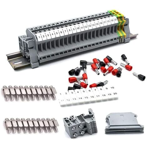 Kit de Bornes de Traversée UK 2.5N Borniers Bornes sur Rail DIN, Bornier Sur Rail DIN Kit de Borniers sur Rail DIN pour Projets D'automatisation Conversion de Circuit