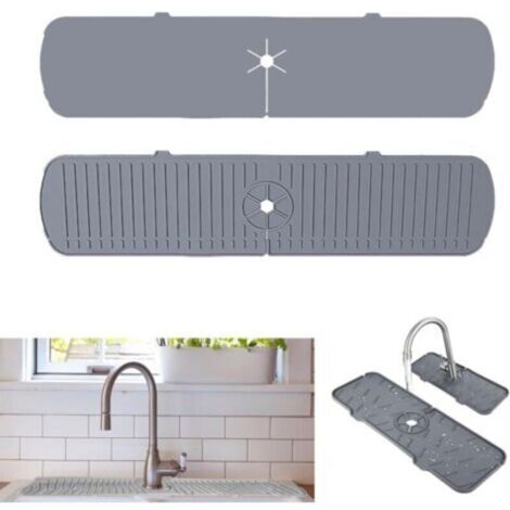 Tapis de Drainage de Protection de comptoir de salle de bains de cuisine de Protection d'évier de cuisine en Silicone/610145mm (1/4)