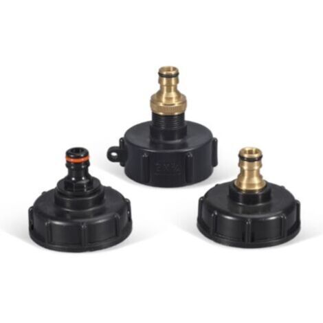 Connecteur adaptateur IBC 3/4/1/2 ", 3 paquets, vanne de tuyau 1000L S60x6, baril de pluie (1/5)