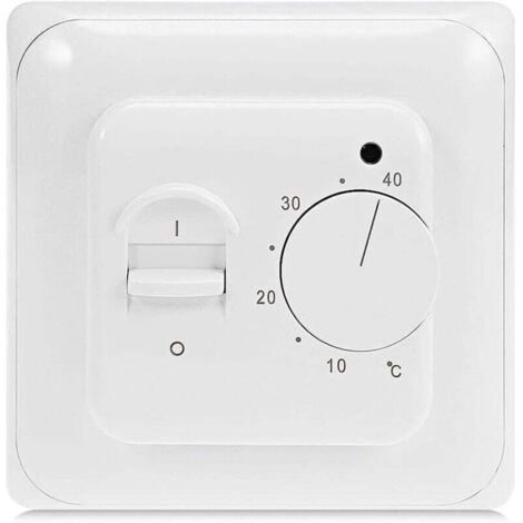 Manuel Thermostat Chauffage au Sol Electrique avec sonde AC 220V 16A, Régulateur de Thermostat Plancher Chauffant Mécanique (1/5)