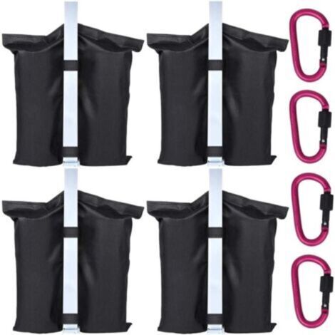 4 Sacs de Sable et 4 Mousquetons - Utilisés pour Augmenter Le Poids de la Jambe des Tonnelles Pop-Up, Tentes de Jardin, Parasols, Trampolines (1/5)