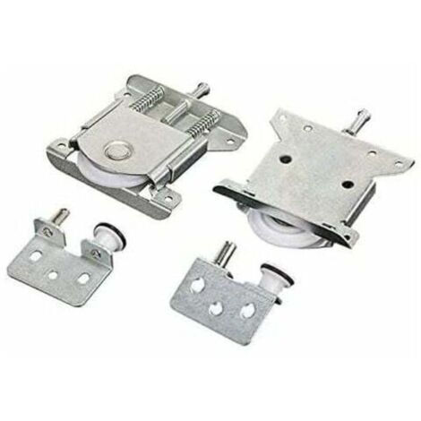 Lot de 2 roulettes pour porte coulissante de placard, pièces détachées pour porte de placard coulissante, roues, galets, guides de coulissement, supporte une charge de 30 kg. (1/5)