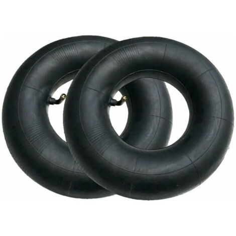 Roue et chambre à air pour tondeuse à gazon, lot de 2 chambres à air 4.00/3.50-6 350/400-6 3.50-6 4.00-6 4.10-6 avec valve coudée TR87 de rechange pour diables, tondeuses à gazon, etc. (1/5)
