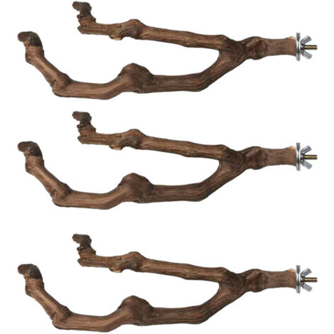 Perchoir naturel pour perroquet, support pour oiseaux, bâtonnet de vigne sauvage, fourche à griffer, jouet pour perruche grimpante.