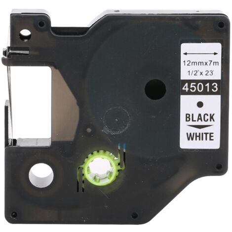Ruban adhésif laminé pour étiqueteuse DYMO LM-160/280, 12mm, noir sur blanc (1/5)