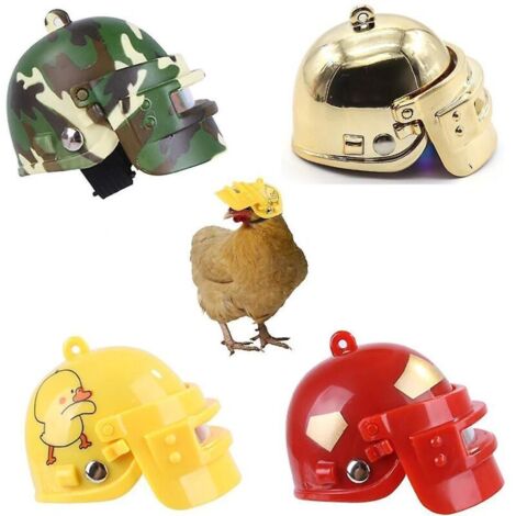 Lot de 4 casques amusants pour poules - Chapeaux de protection contre le soleil et la pluie, accessoires de déguisement pour poules. (1/5)