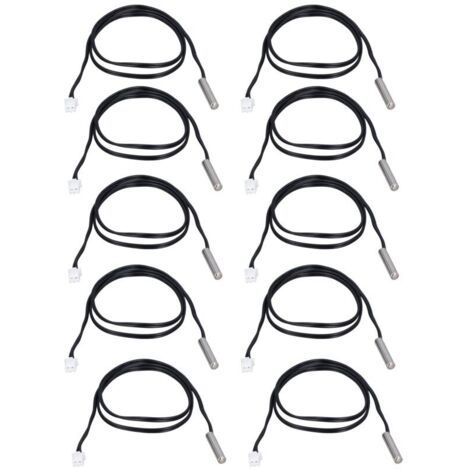 10 Capteurs de Température NTC 100K B3950, Tête Cylindrique 5x25mm, Câble 500mm, pour Thermomètre et Contrôle de Température (1/5)