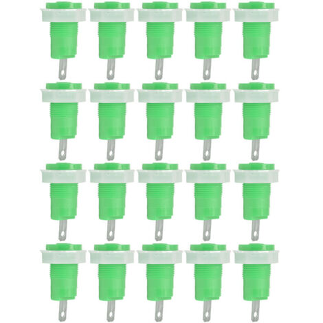 20 Pièces Bornes de Masse en Laiton 4mm, Connecteurs de Terre Soudables, Adaptateurs Prise Banane Sécurisés 1KV 32A Vert (1/5)