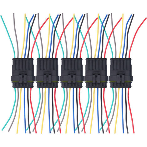 5 Pièces Connecteur Électrique Auto Étanche Antiflaming Résistant à l'Oxydation pour Câble Automobile 6P (1/5)
