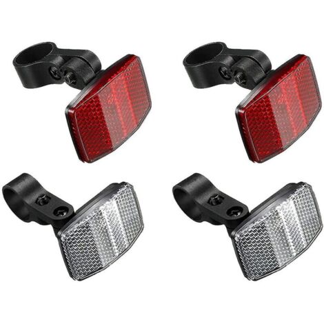 Kit de réflecteurs pour rayons de vélo, 2 réflecteurs avant + 2 réflecteurs arrière, réflecteurs œil de chat pour VTT et vélo de route (1/5)