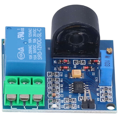 Capteur de Détection de Courant AC avec Relais 12V, Module de Protection 5A et Commutateur de Surcharge (1/5)