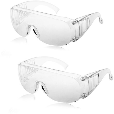 2 Pièces Lunettes de Protection Transparentes en Plastique, Visière de Sécurité Anti-Buée pour Travail (1/5)