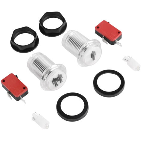 2 Pièces Boutons de Démarrage LED 1P & 2P, Kit DIY pour Réplique de Borne d'Arcade (1/5)