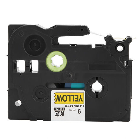 Ruban adhésif 9mm pour étiqueteuses Brother TZe-421, TZe-621, TZe-721, PT E100b, E300 - Noir sur fond jaune (1/5)