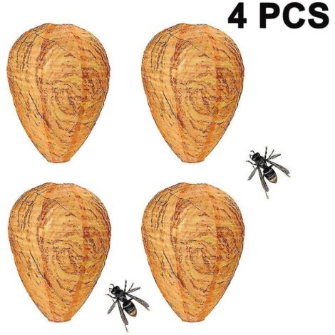 Lot de 4 répulsifs anti-guêpes imperméables et suspendus, en tissu non toxique, pour la maison et le jardin - Jaune (1/4)
