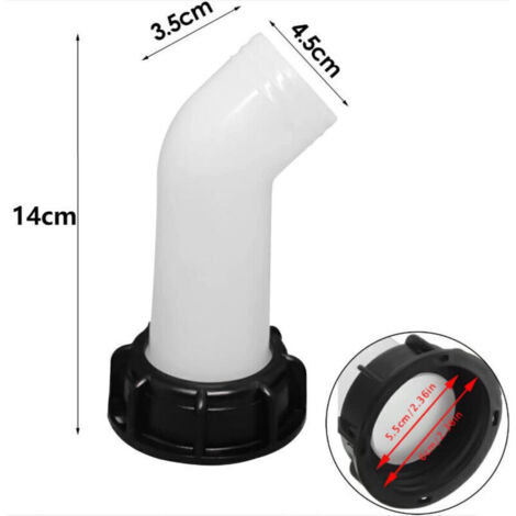 Lot de 2 avec écrou de vidange Buse de réservoir IBC 1000L raccord de valve tube d'extension adaptateur de buse Raccord de robinet de réservoir IBC Buse de robinet de réservoir 2" IBC (1/4)