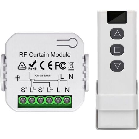 Commande de volet roulant sans filRécepteur radio RF pour moteurs 4 filsCompatible interrupteurs traditionnelsInstallation facile (1/4)