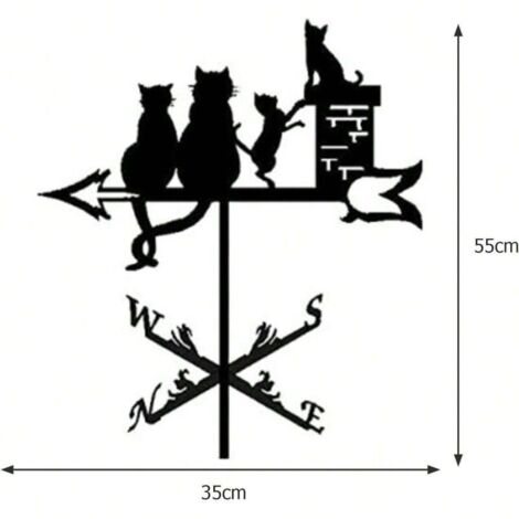 Maison pour chat Girouette en métal Support pour girouette extérieure Décoration artisanale Ferme Cour Jardin Pavillon (1/5)