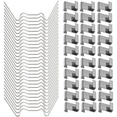 120 Pièces Attaches de Serre pour Verre Acier Inoxydable avec 60 Clips W et 60 Clips Z (1/4)