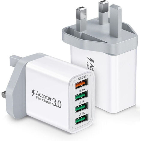 Chargeur USB 40 W multiprises pour iPhone 15, 14, 13, 12, 11, 8, XR, Samsung S24 Ultra, S23, S22, S21, iPad, Xiaomi, Huawei (1/5)