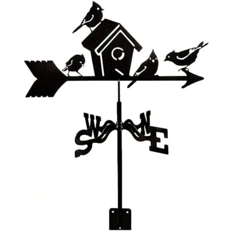 Girouette en forme de nid d'oiseau, silhouette en métal, ornements décoratifs d'extérieur, auvent de jardin décoratif (1/5)