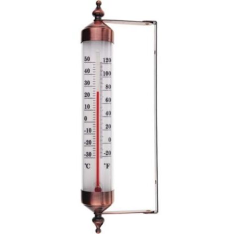 Thermomètre d'extérieur avec jauge, effet bronze – Élégant thermomètre de jardin pour extérieur adapté pour la température extérieure, serre, garage, facile à accrocher (1/5)
