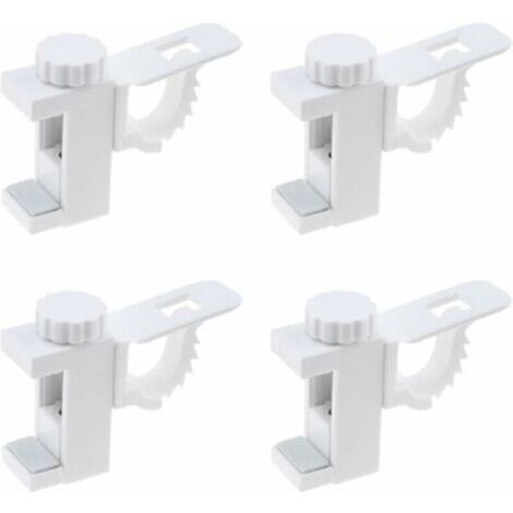 4 Pièces Support de Support de Pince Porte-rideaux,Support De Support De Pince Porte-Rideaux, Barre Transversale Réglable Tringle à Rideaux Stockage De Serviette Crochet pour Organisateur (1/5)