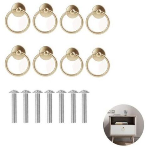 8 Pièces Ancien Poignées Tirage Rétro Anneaux, Anneaux Boutons Pull de Poignée, Bague de Tiroir en Laiton, pour Armoires à Portes, Coiffeuses, Armoires à Tiroirs (1/5)