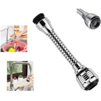 Rallonge de robinet 360° flexible avec aérateur pour évier de cuisine - 2 types de jet