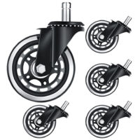 Roulettes de rechange pour chaises de bureau - Roulettes universelles de 12,7 cm (5 pouces), roulettes robustes, silencieuses, compatibles avec 98 % des chaises de bureau.