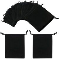 20 pièces Sacs Cadeaux Bonbons En Velours, Sac En Velours À Cordon Noir, Sac De Velours Portable Petit, Sacs De Rangement Sacs En Velours, Sac À Bijoux À Cordon pour la fête mariage sac bijoux