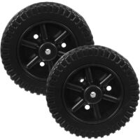 Pack of 2 15cm Hollow Plastic Wheels for Lawnmowers, Utility Carts and BBQs - Universal Spare Wheels Wear Resistant Silent