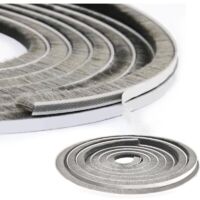 Sliding Door Brush Seal, 5 m (L) x 9 mm (W) x 23 mm (D) Brush Seal Adhesive Brush Seal Self-Adhesive Brush Strip, Window Seal for Phonic Solation Doors, for Sliding Doors and Windows (Grey)