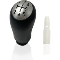 Pommeau de levier de vitesse noir 5 vitesses pour voiture + adaptateur – Compatible avec Renault Clio, Megane, Scenic, Laguna, Kangoo, Modus, Twingo,