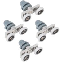 4 roulettes coulissantes doubles et résistantes pour porte de salle de bain en verre (20 mm)