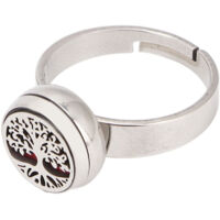 Bague aromathérapie réglable en acier inoxydable, diffuseur d'huiles essentielles portable pour femmes.