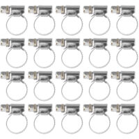 20 Pièces Collier de Serrage Acier Inoxydable Antirouille pour Tuyaux Automobiles et Industries 10-26mm