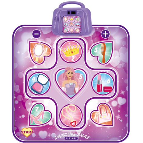 Tapis de Danse pour filles de 3-14 ans, Tapis de Jeu Tactile avec Affichage LED, Tapis de Danse Musical, Cadeau de Noël rose viole (1/5)
