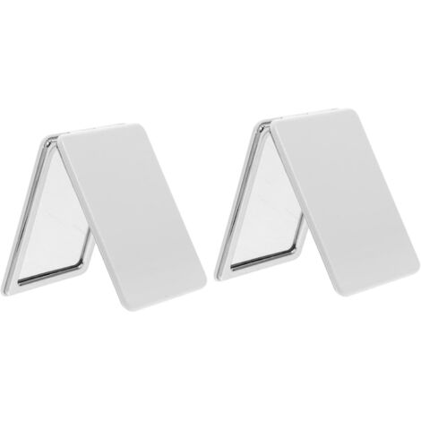 2pièces Miroirs De Maquillage Pliables Double Face Cuir pour Femmes Compact Et Portable (1/5)