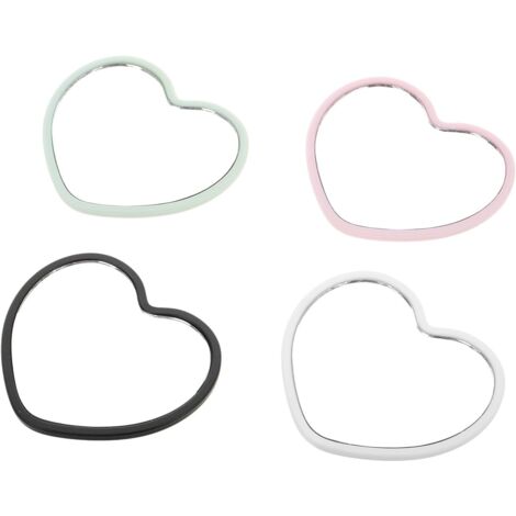 Lot de 4 Mini Miroirs de Cœur, Plastique Assortiment Couleurs pour Maquillage en Déplacement (1/5)