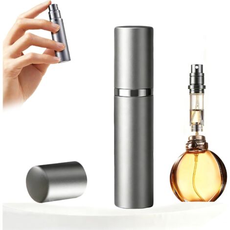 5ml Mini Vaporisateur Parfum Rechargeable Voyage,Fon Pulvérisation Vide, Bouteille Spray,pour Sac à Main,Valise (Gris) (1/5)