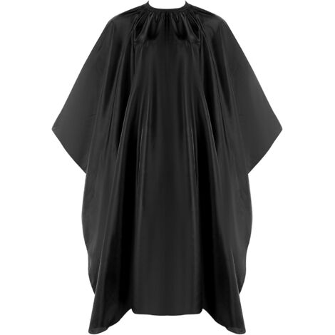 Cape de Coiffeur Imperméable - Accessoire de Coiffure Avec Crochet Élastique - Pour Salon de Coiffure, Noir, L