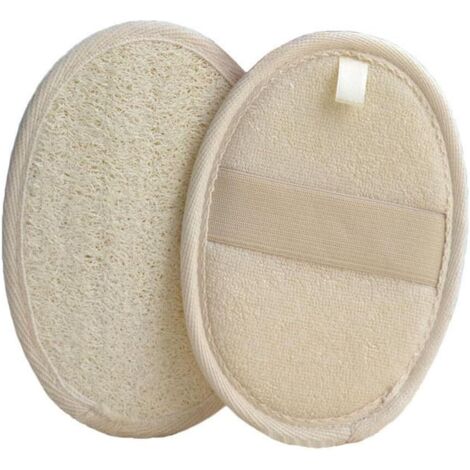 Éponges loofah Lot de 2 éponges de bain en luffa, gants de bain, accessoires de bain réutilisables en luffa pour le visage et le dos (1/5)
