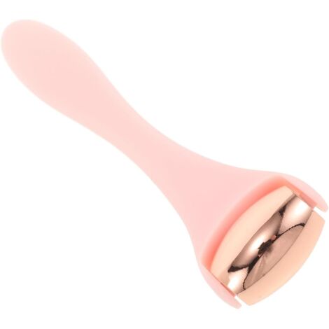 Rouleau yeux métal rose doré + manche rose, gua sha roll-on rafraîchissant contour yeux anti-poches (1/5)