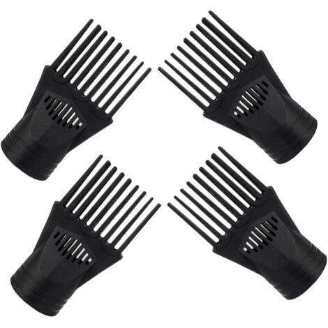 4pièces Embout Peigne Pour Sèche-cheveux Accessoires Pour Cheveux Bouclés Pour Coiffure Lot De Noir (1/5)