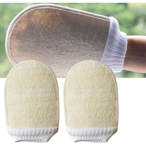 2 pièces Gants de loofah exfoliants Spa corps Gants exfoliants peaux mortes Gant de sauna pour hommes femmes