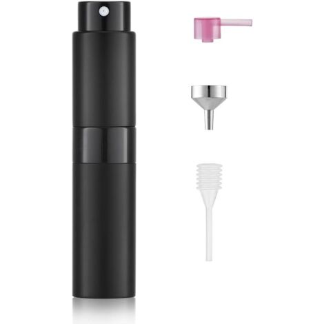 8ml Vaporisateur Vide de Sac Rechargeable, Atomiseur Parfum, Recharge Spray Fon de Parfum, Pulverisateur Voyage (Noir) (1/5)