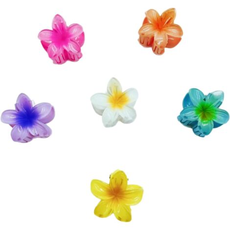 Lot de 6 pinces à cheveux en forme de fleur de prunier multicolore, 4 cm (1/5)