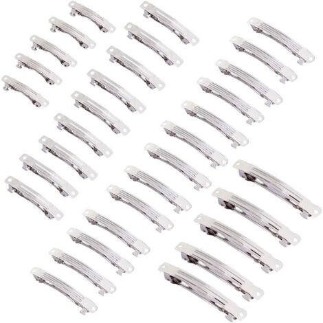 120pcs 1 Tailles Barrette de Cheveux en Fer Pince à Cheveux Française pour les Bijoux et l'artisanat, Platine (1/5)